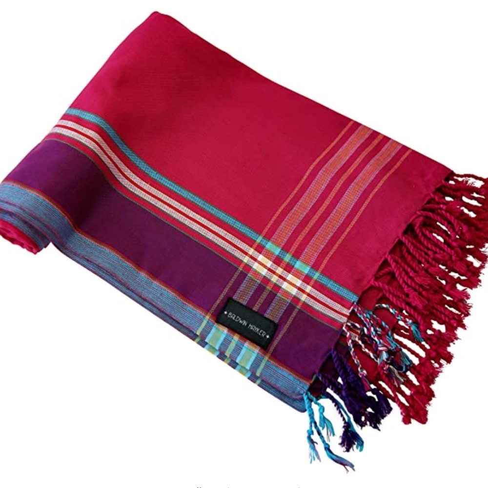 100% Cotton Kenyan Kikoy Fuchia, towel, 70x39 in